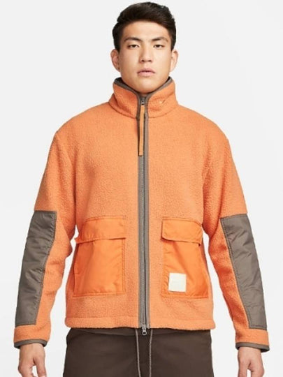 Sherpa High Pile Fleece Zip-Up Jacket Orange - NIKE - BALAAN 2