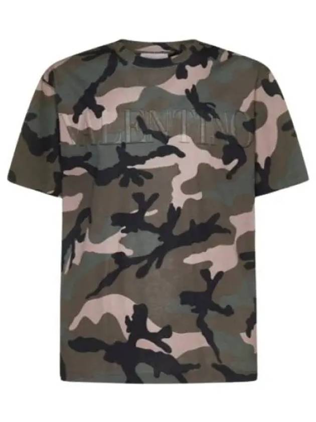 Military Short Sleeve T-Shirt Green - VALENTINO - BALAAN 2