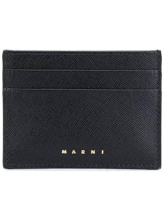 Logo Saffiano Card Wallet Black - MARNI - BALAAN 2