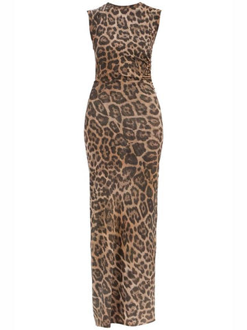 "animal print sleeveless maxi dress in - STELLA MCCARTNEY - BALAAN 1