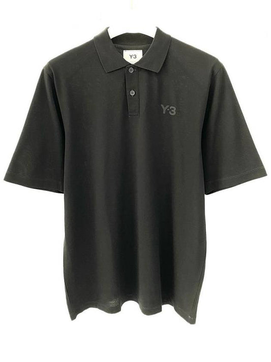 Classic Logo Short Sleeve Polo Shirt Black - Y-3 - BALAAN 2