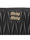 Matelasse Logo Zip Around Half Wallet Black - MIU MIU - BALAAN 6