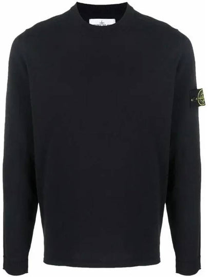 Wappen Patch Crew Neck Knit Top Navy - STONE ISLAND - BALAAN 2