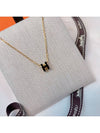 Mini Pop H Pendant Necklace Gold Noir - HERMES - BALAAN 3