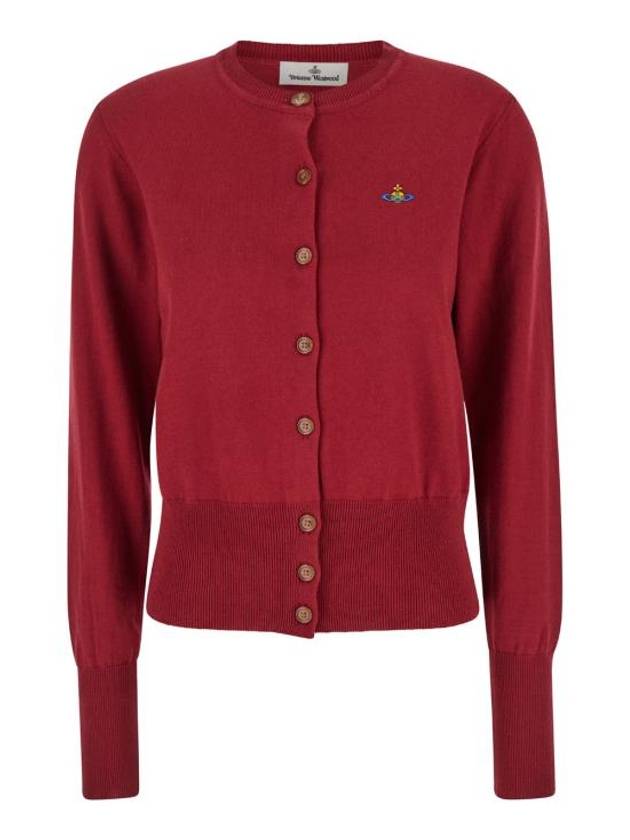 Logo Patch Cardigan Red - VIVIENNE WESTWOOD - BALAAN 1