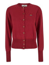 Logo Patch Cardigan Red - VIVIENNE WESTWOOD - BALAAN 1