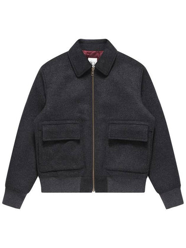 wool blouson charcoal - SOLEW - BALAAN 1