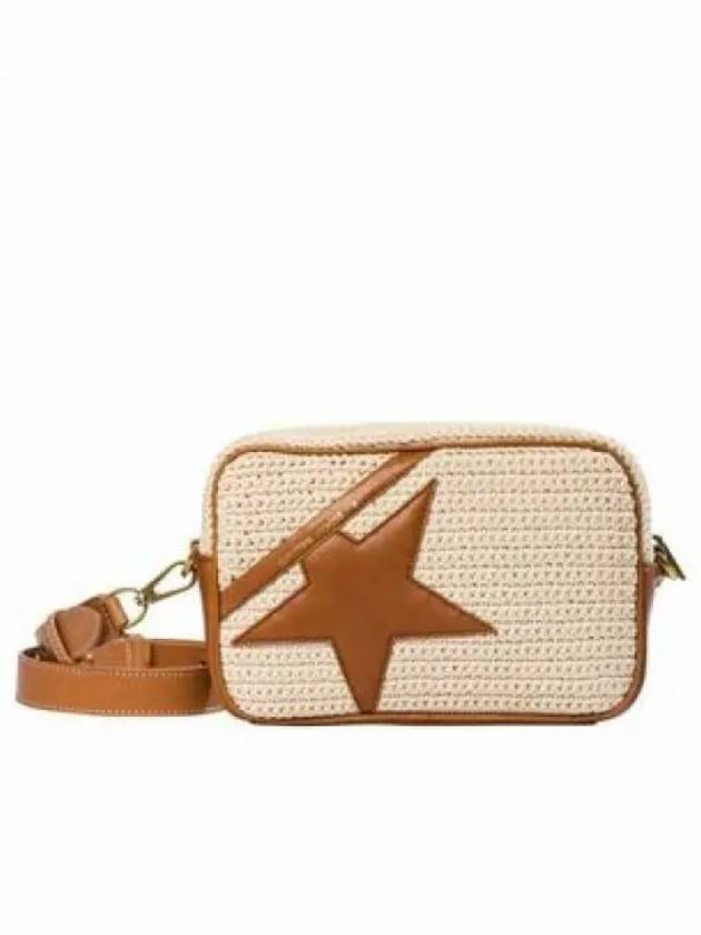 Star Patch Zipper Shoulder Bag Beige Brown - GOLDEN GOOSE - BALAAN 2