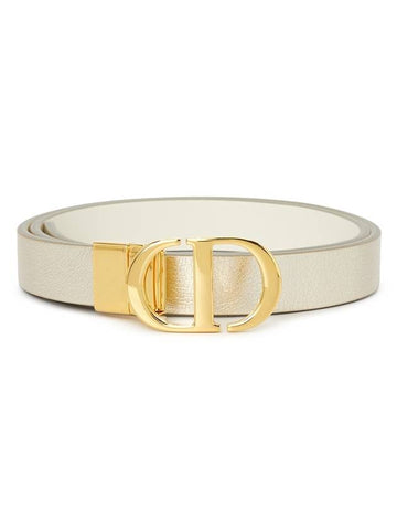 30 Montaigne 20mm Smooth Calfskin Reversible Belt Latte - DIOR - BALAAN 1