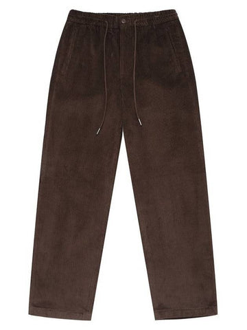 Corduroy String Wide Pants Brown - SOLEW - BALAAN 1