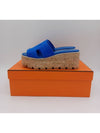 Eze 30 Suede Goatskin Sandals Blue - HERMES - BALAAN 7