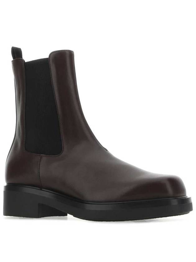 Brushed Leather Chelsea Boots Brown - PRADA - BALAAN 3