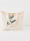 Cafe Kitsune Canvas Tote Bag Latte - MAISON KITSUNE - BALAAN.