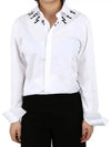 Neck lightning printing white shirt women PBCM1103S - NEIL BARRETT - BALAAN 3