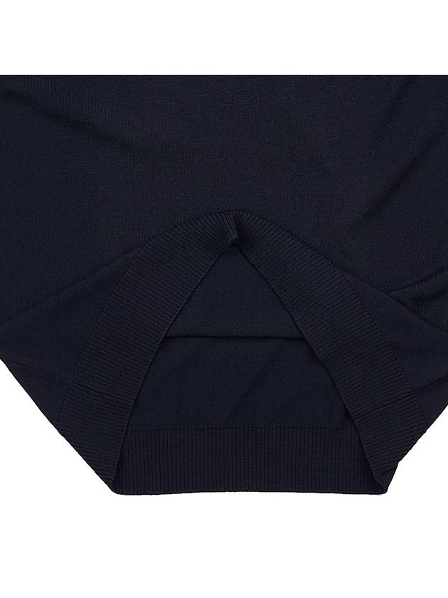 Regular Fit Crew Neck Wool Knit Top Navy - STONE ISLAND - BALAAN 9