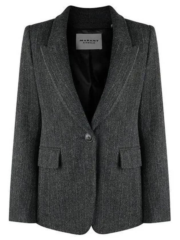 Kerstin Single Breasted Virgin Wool Blazer Jacket Black - ISABEL MARANT - BALAAN 2