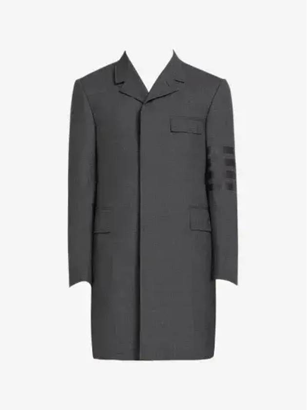 Men's Plain Weave 4 Bar Chesterfield Over Single Coat Dark Grey - THOM BROWNE - BALAAN 2