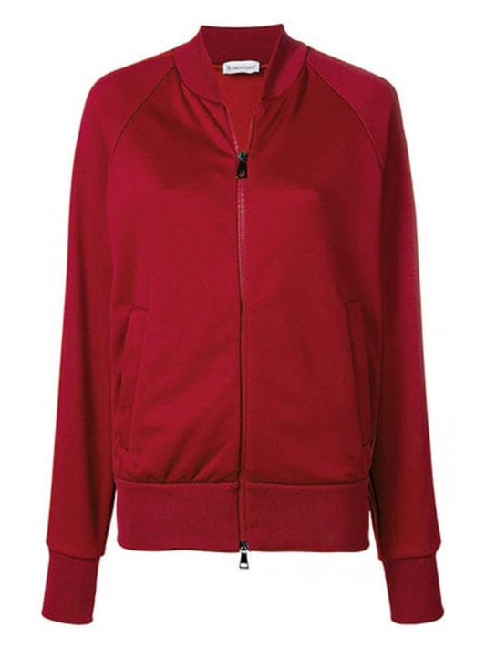 Women's Zipper Track Jacket Red - MONCLER - BALAAN.