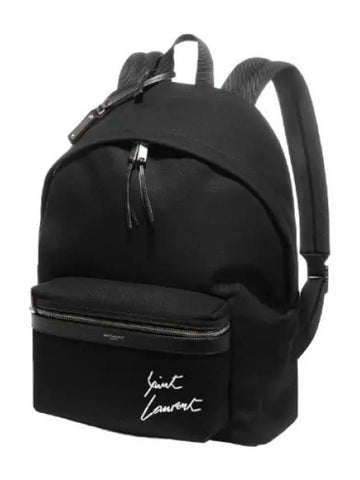 Embroidered Logo Canvas City Backpack Bag Men - SAINT LAURENT - BALAAN 1