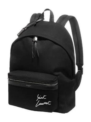 Embroidered logo canvas city backpack - SAINT LAURENT - BALAAN 1