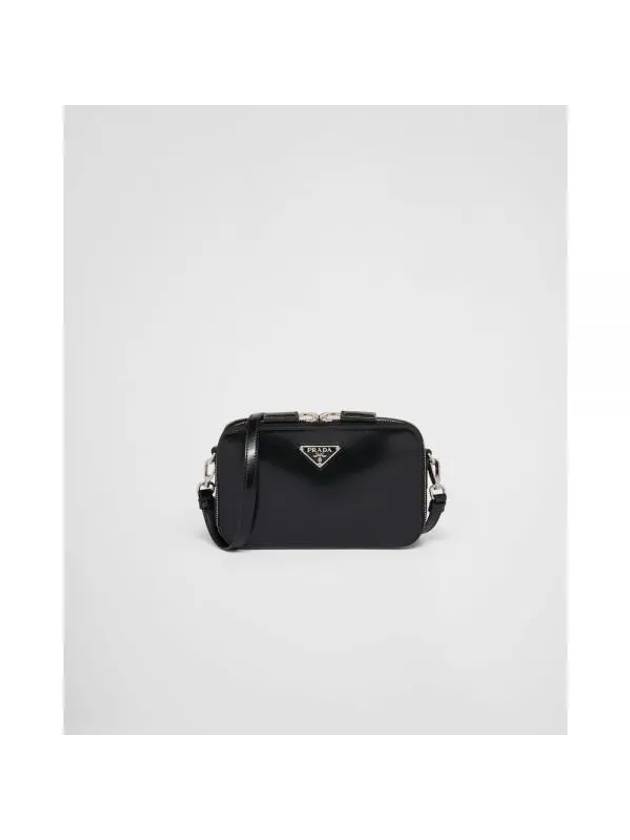 Brique Brushed Leather Messenger Bag Black - PRADA - BALAAN 1