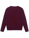 Men's Round Cable Sweater Wine SW22ISW02WN - SOLEW - BALAAN 3