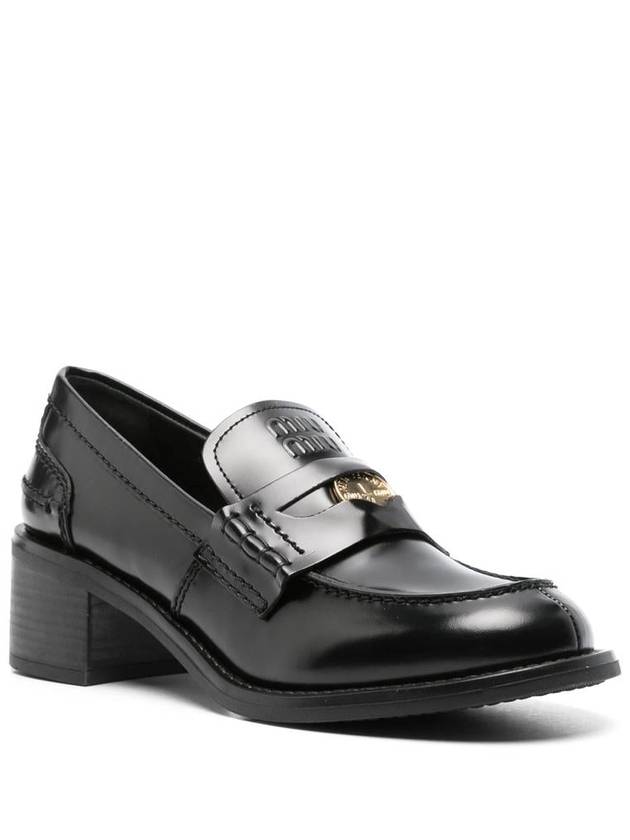 Miu Miu Brushed Leather Penny Loafers - MIU MIU - BALAAN 2