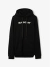 Logo Print Cotton Hoodie Black - BURBERRY - BALAAN 2