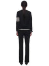 4 Bar Relaxed Fit Fine Merino Wool Cardigan Black - THOM BROWNE - BALAAN 6