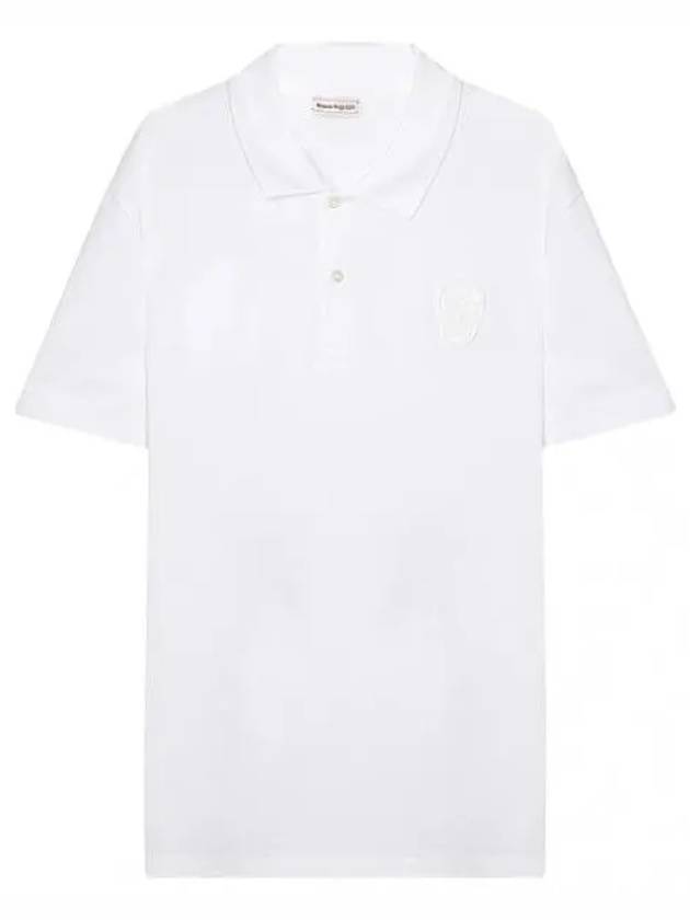 Skull Patch Short Sleeve Polo Men s Collar - ALEXANDER MCQUEEN - BALAAN 1