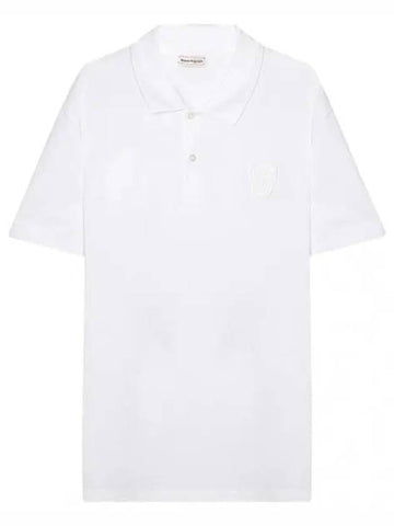 Skull Patch Short Sleeve Polo Men s Collar - ALEXANDER MCQUEEN - BALAAN 1