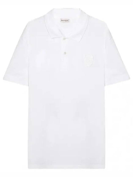 Skull Patch Short Sleeve Polo Men s Collar - ALEXANDER MCQUEEN - BALAAN 1