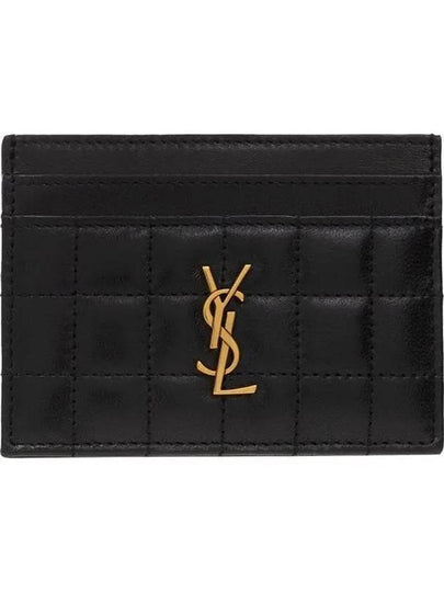 Cassandre Quilting Leather Card Wallet Black - SAINT LAURENT - BALAAN 2