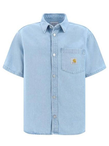 Carhartt WIP Short Sleeve Denim Shirt Blue Stone Bleached I033347 01 12 - CARHARTT WIP - BALAAN 1