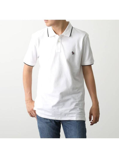 Zebra Patch Regular Fit Short Sleeve Polo Shirt White - PAUL SMITH - BALAAN 2