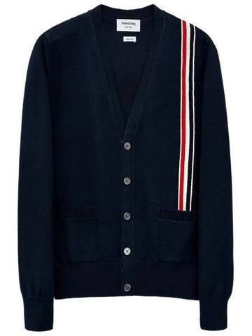 Intarsia Cotton Cardigan MKC530A - THOM BROWNE - BALAAN 1