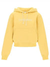 Logo Print Cotton Hoodie Yellow - SAINT LAURENT - BALAAN 2