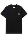 Back Logo Round Neck Cotton Short Sleeve T-Shirt Black - WOOYOUNGMI - BALAAN 3