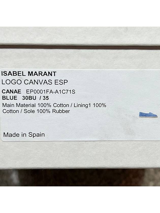 Canae Embroidered Logo Canvas Espadrilles Shoes Blue - ISABEL MARANT - BALAAN 9