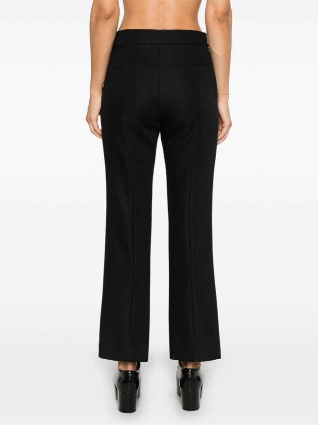 Logo Embroidered Wool Straight Pants Black - GUCCI - BALAAN 3