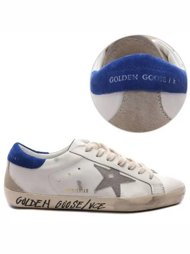 Superstar Blue Heel Tab Low Top Sneakers White - GOLDEN GOOSE - BALAAN 2