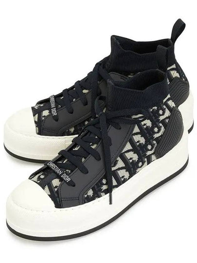 Walk N Platform High Top Sneakers Deep Blue - DIOR - BALAAN 2