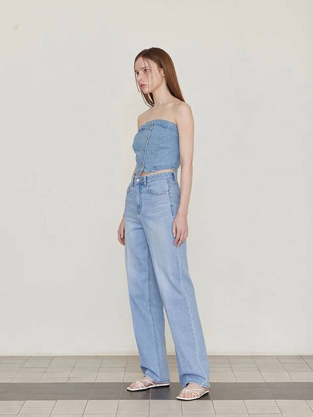 Relaxed straight denim pants light blue - LESEIZIEME - BALAAN 5