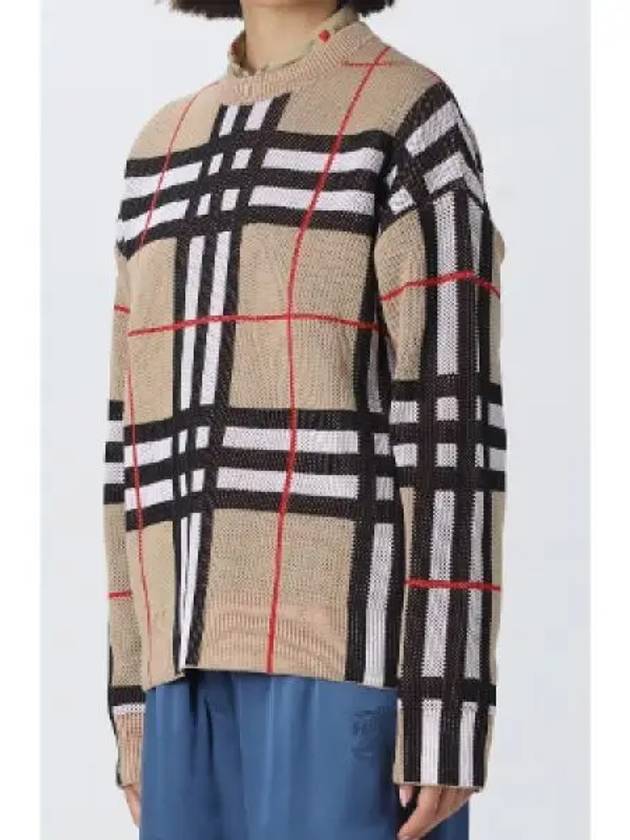 Vintage Check Crew Neck Knit Top Archive Beige - BURBERRY - BALAAN 2