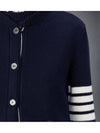 Floral Intarsia Cotton Cardigan Navy - THOM BROWNE - BALAAN 4