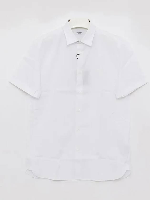 Men's Logo Cotton Short Sleeve Shirt White - BURBERRY - BALAAN 3