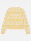 Intarsia Logo Wool V-Neck Cardigan Yellow - GANNI - BALAAN 3