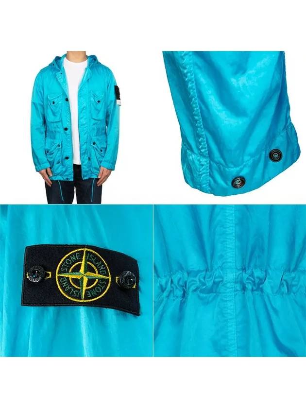 Wappen Patch Nylon Raso TC Hooded Jacket Blue - STONE ISLAND - BALAAN 8