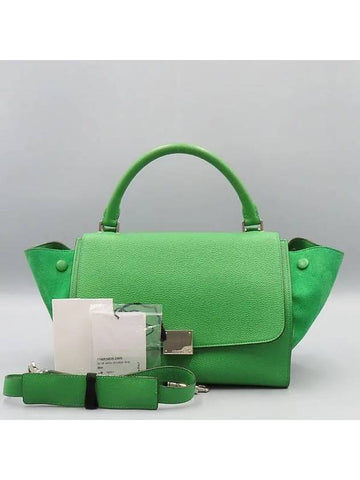 174683 Green Trapeze gold buckle tote bag and shoulder 2WAY - CELINE - BALAAN 1