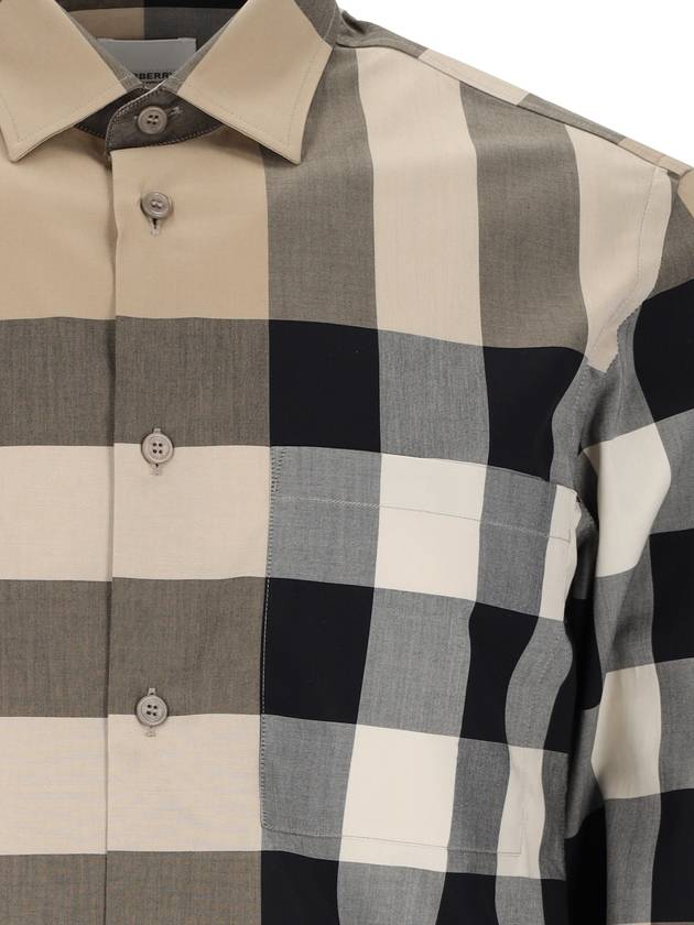 Check Cotton Long Sleeve Shirt Archive Beige - BURBERRY - BALAAN 4